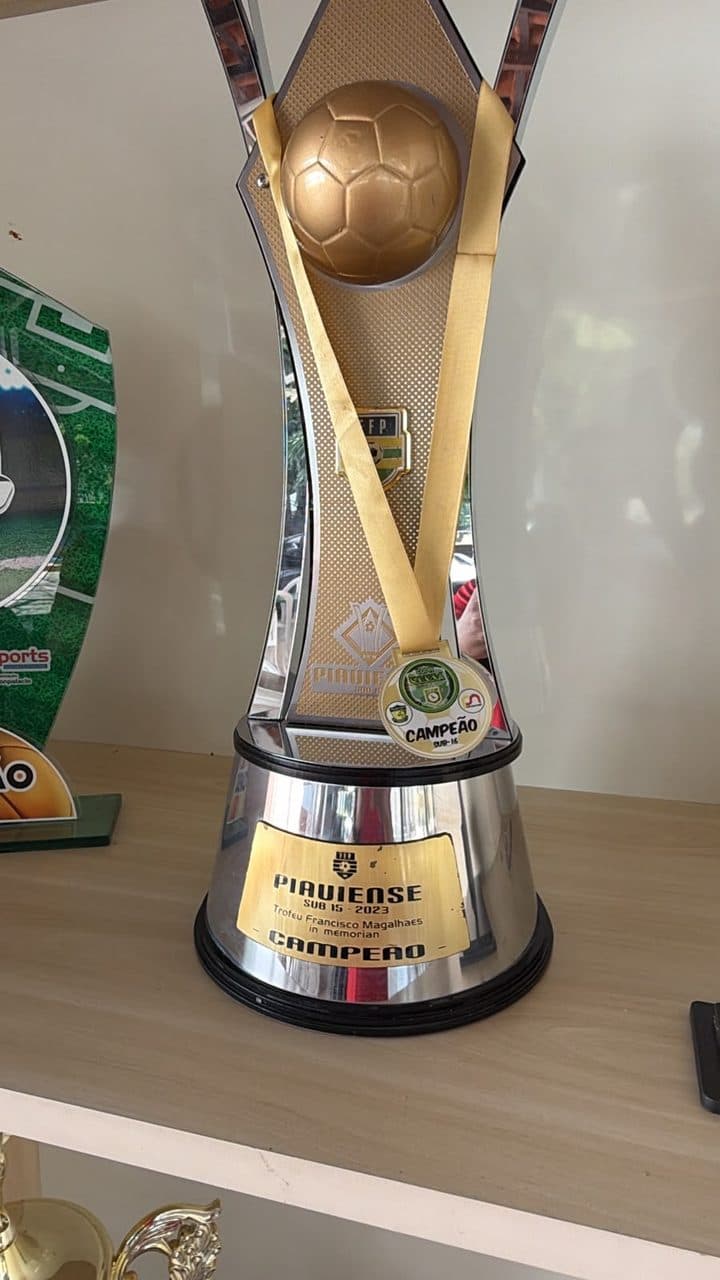 Troféu de campeão do Campeonato Piauiense Sub-15 2023